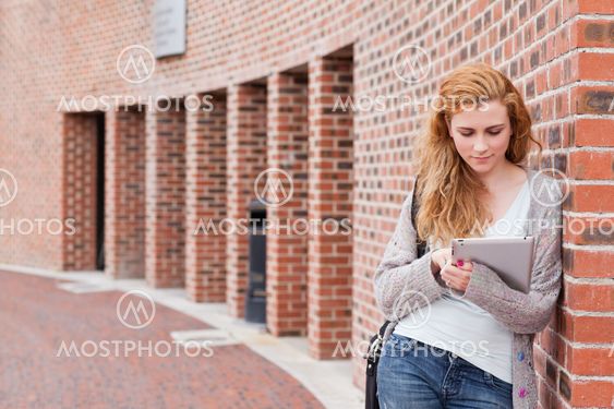 Student using a tablet computer