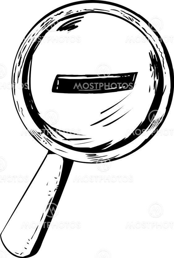Outlined Zoom Out Symbol