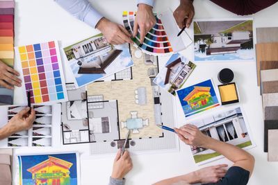 Designers Working On Color Selection For House