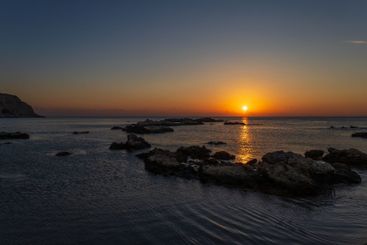Seaside landscape in the Kalithea area of ​​Rhodes Greece