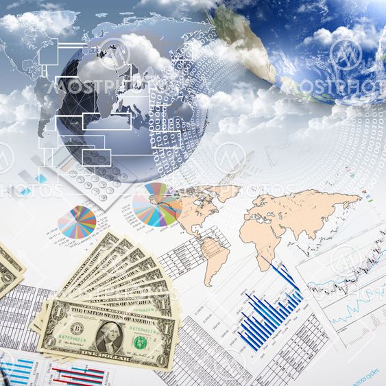 Financial and business charts and graphs