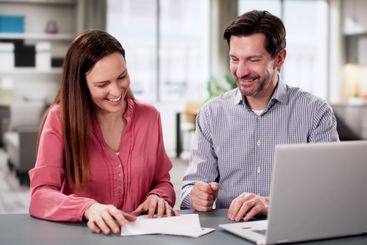 Portrait of a happy young couple