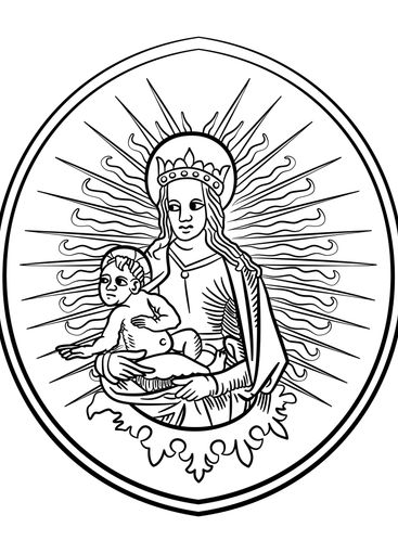 Virgin Mary holding Jesus Christ, the son of God