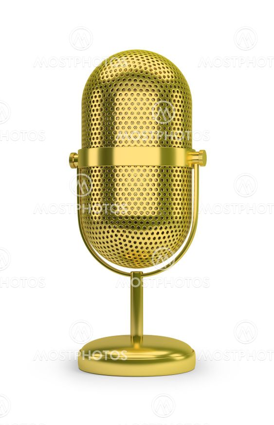 golden retro microphone