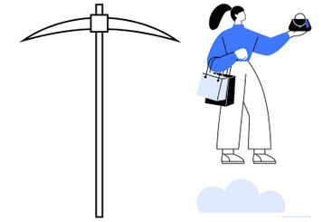 Balancing Modern Shopping with Heritage Traditions Woman...