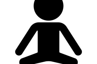 Silhouette icon of a meditating person. Concentration....