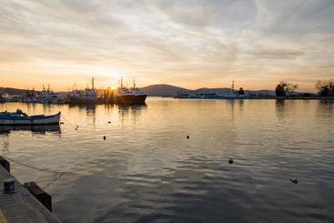 Sunset view of the port of Sozopol, Bulgaria