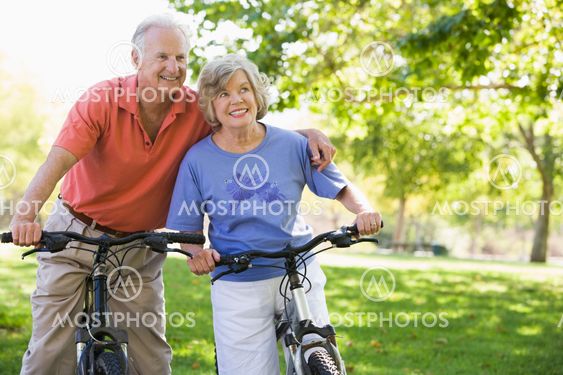 Senior couple on cycle ride