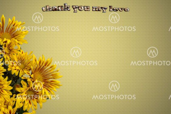 thank you my love,decorative card with thanks,space for...