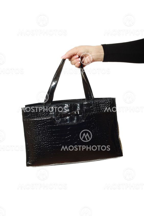 black leather bag