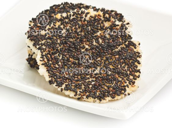 Flour, baking crispy sesame isolated on white background