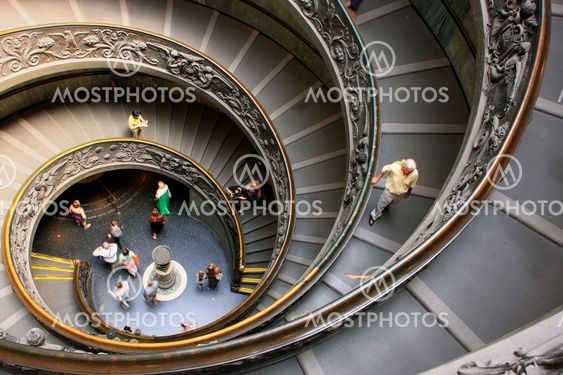 Spiral stairs in Vatican Museums, Rome, Italy