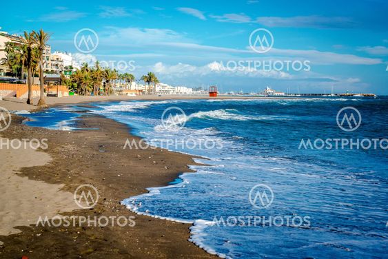 Picturesque coast in Benalmadena town. Malaga, Andalusia,...