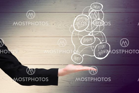 Composite image of businesswomans hand presenting