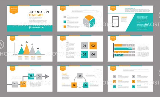 Set of presentation template.Use in annual report, corporate, fl