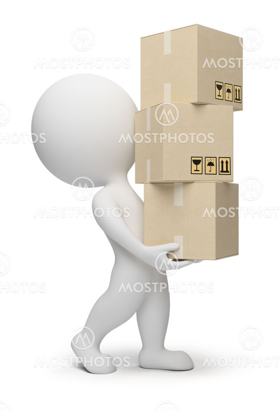 3d small people - boxes