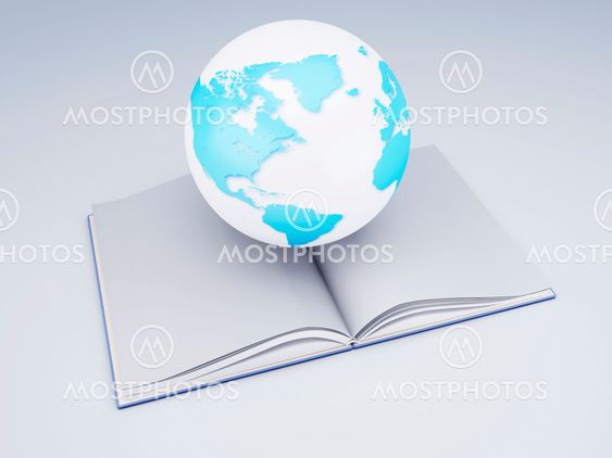 open book and globe. knowledge concept