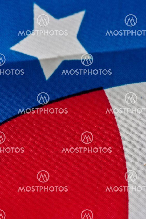 Close up of American Flag.