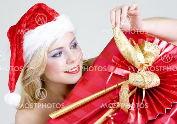 Santa Claus with Christmas present