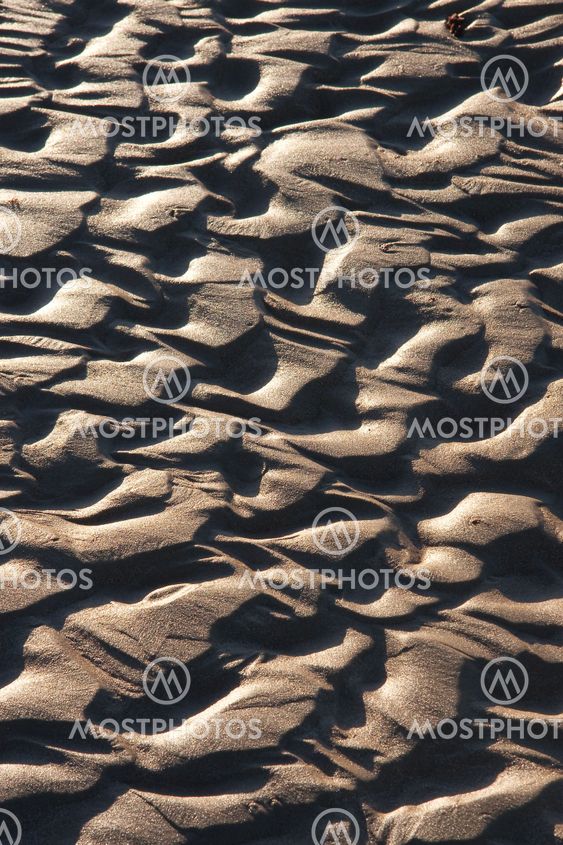 Texture in the sand, Beach of Trengandin, Noja, Cantabria, Spain