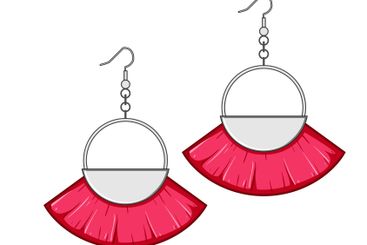 handmade tassel earrings cartoon vector illustration