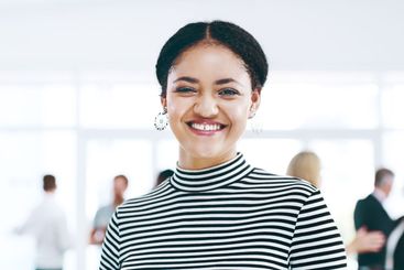 Professional, happy and portrait of business woman in...