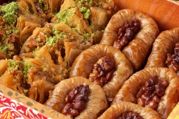 Delicious assortment of traditional Middle Eastern...