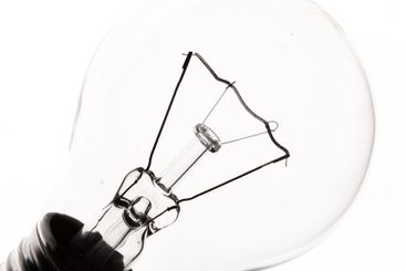 Lightbulb on white background, close up shot