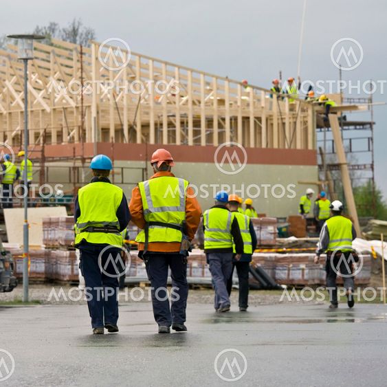 Byggare på byggplats