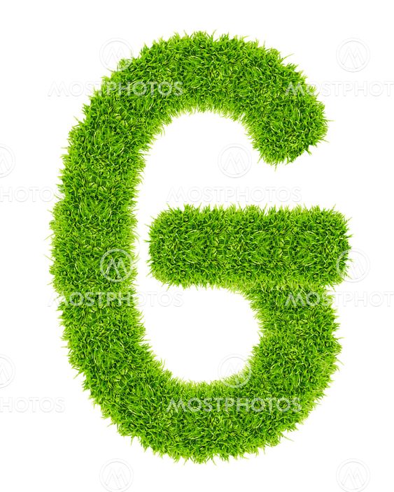 green grass letter G Isolated