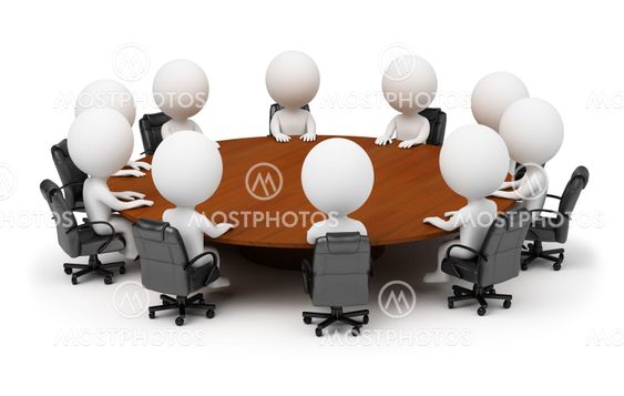 3d small people - session behind a round table