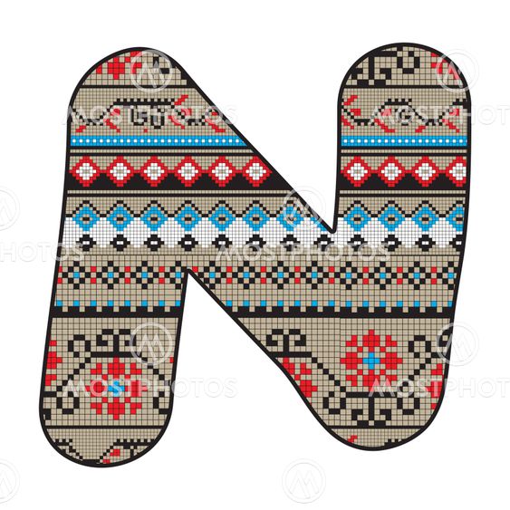 N letter decorated