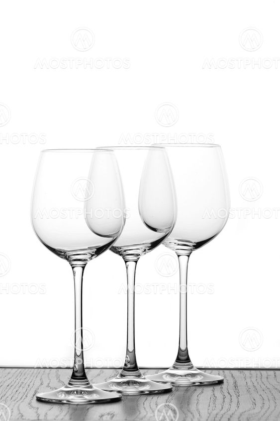 three wine glasses
