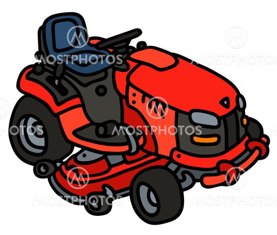 Red garden mower