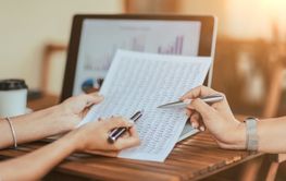 close up. colleagues analyzing General financial...