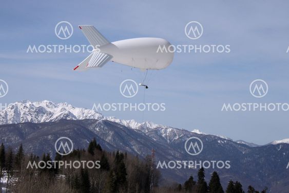 aerostat above mountains
