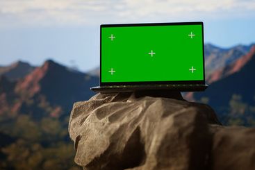 Dramatic rocky mountain landscape with isolated copy space