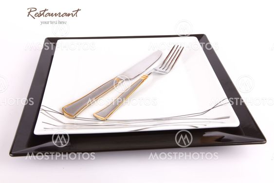 Dish with fork and knife