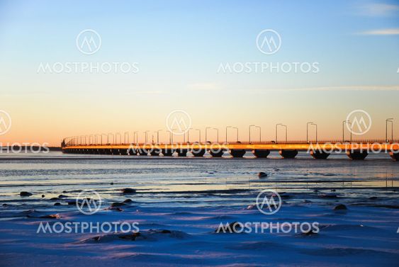 The Oland Bridge at winter season
