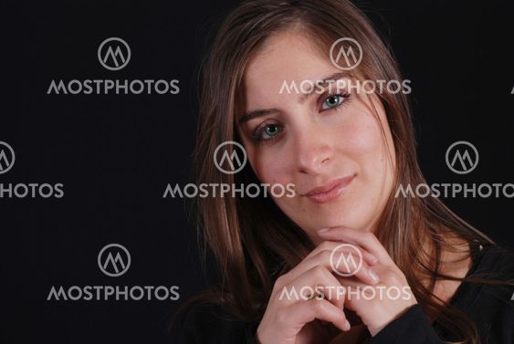portrail of woman on black