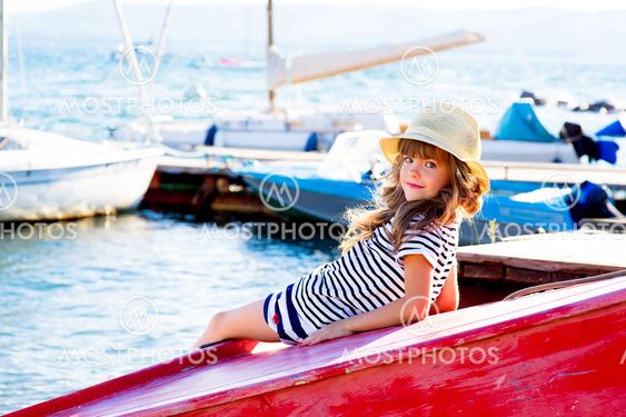 young girl with the boat