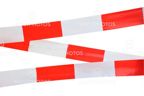 Red and white striped tape