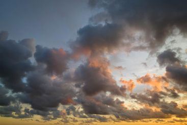 Colorful evening landscape with soft pastel coloured...