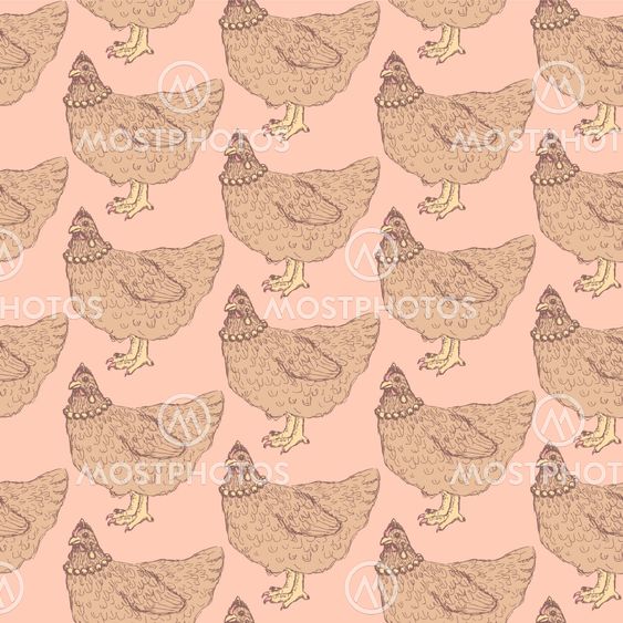 Sketch chicken hipster in vintage style
