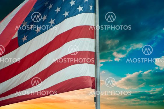 Storm over American Flag