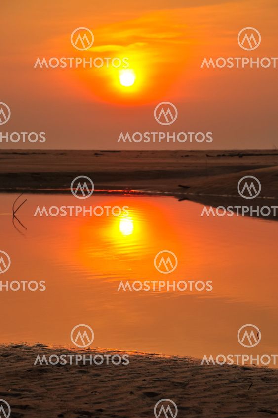 Sunset and the beach