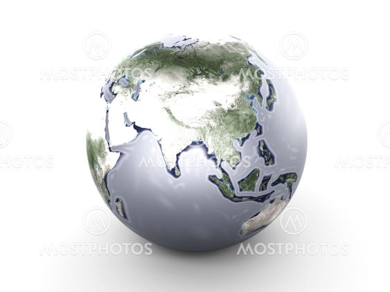 Metal Globe - Asia