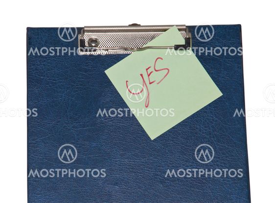 Notebook paper on a clip board.