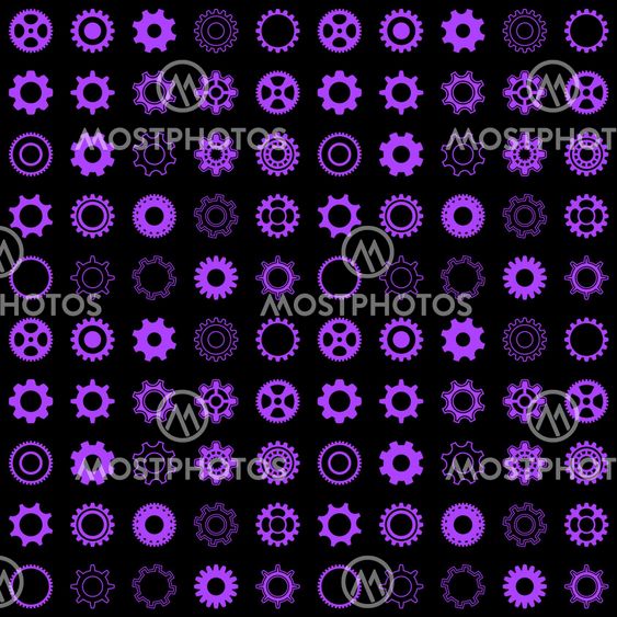 Seamless pattern with gear wheels