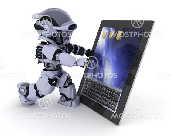 Robot with a digital tablet